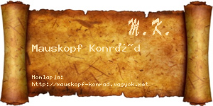 Mauskopf Konrád névjegykártya